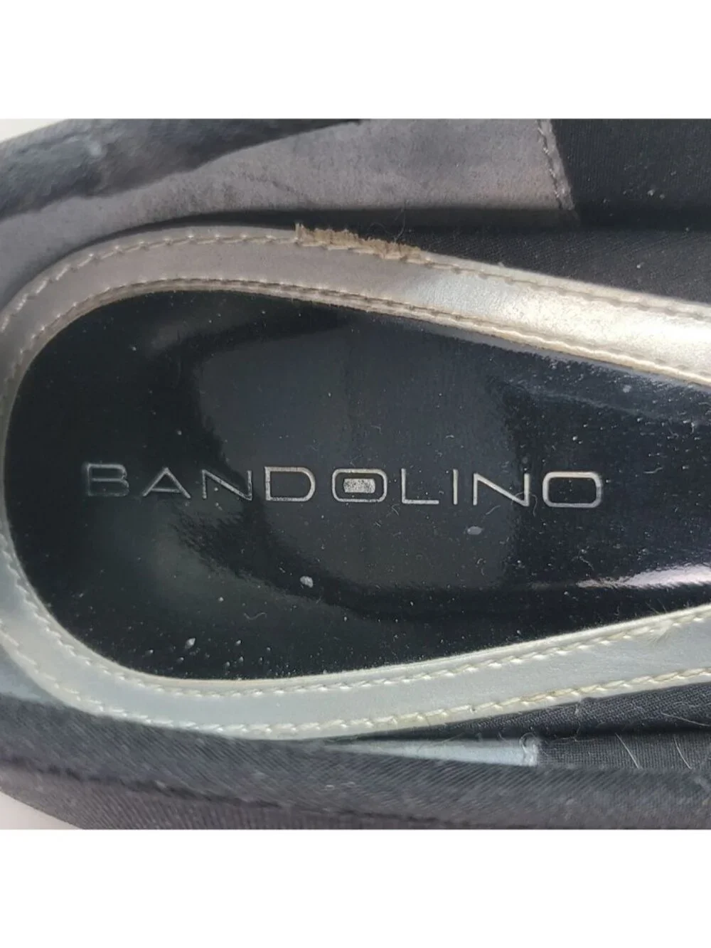 Bandolino Williamson Ballet Flat Shoes Black Size 10 Round Toe Neoprene Fabric